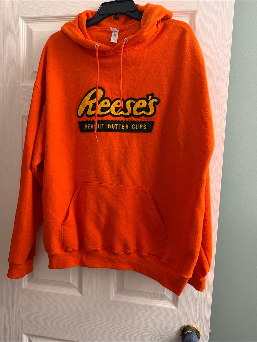 Jerzees Orange Reese's Logo Crewneck Hoodie